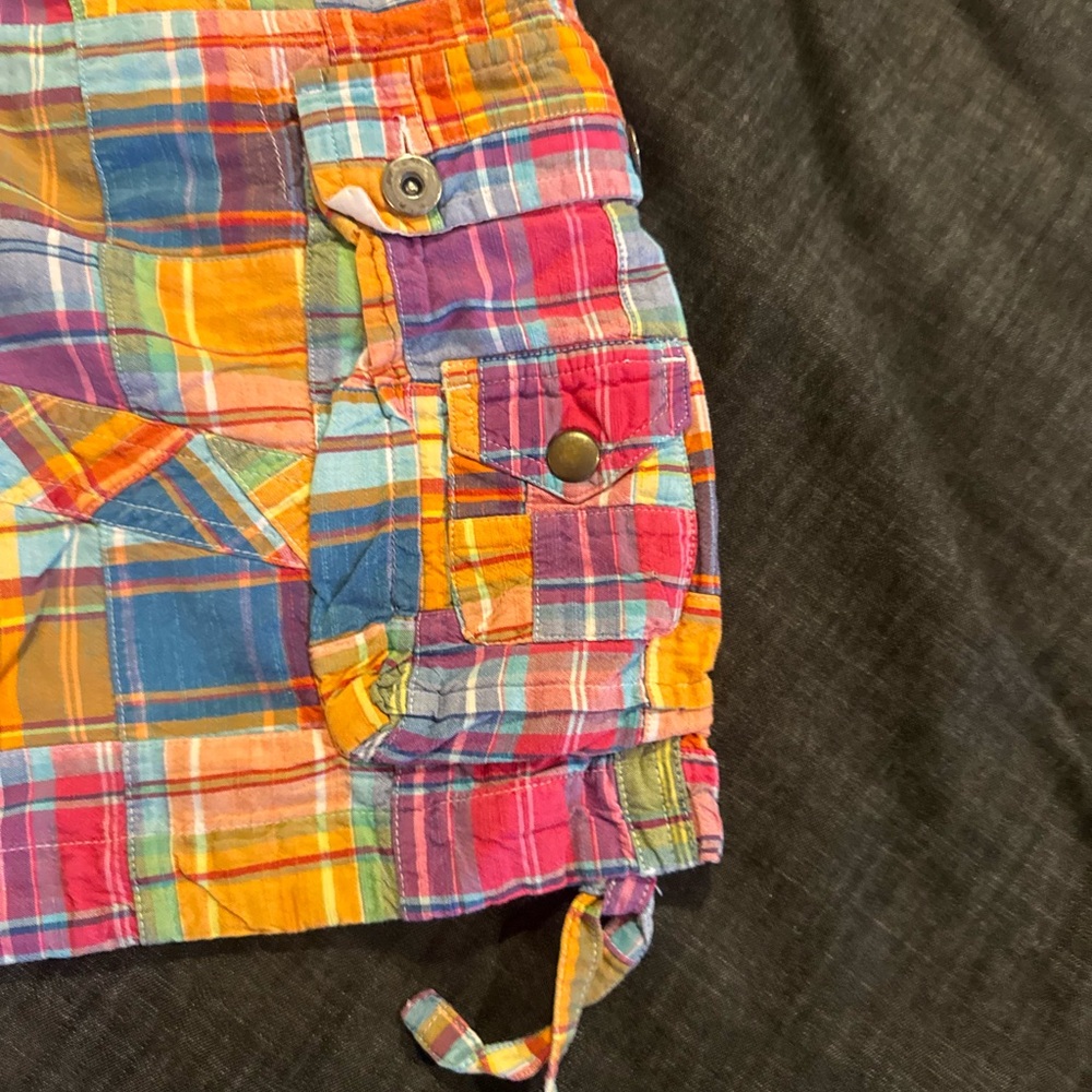 Polo Ralph Lauren Plaid Madras Patchwork Utility Cargo Shorts Hampton 31 - Picture 4 of 7